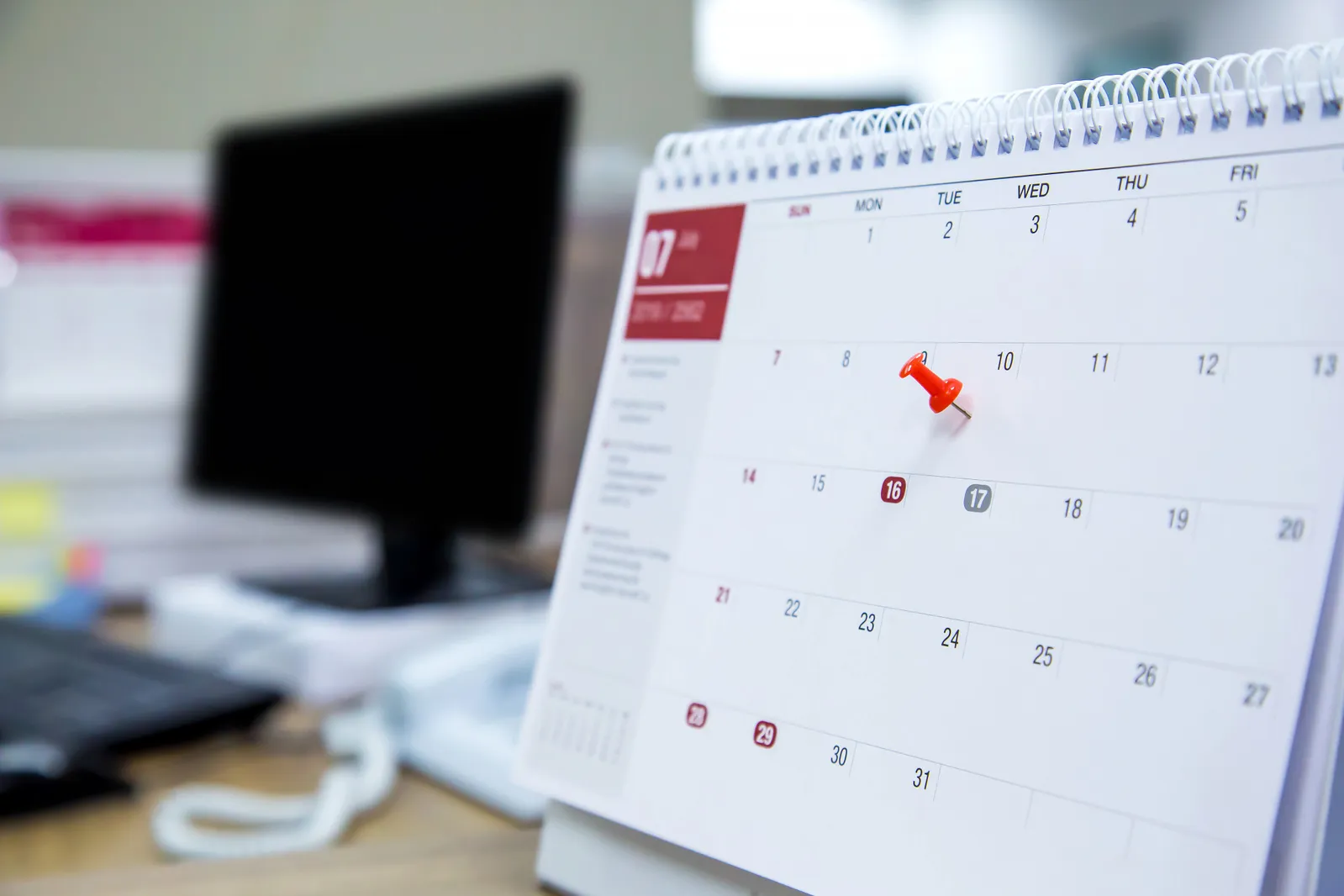Calendar ready for an appointment